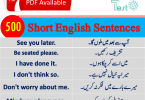 Short English to Urdu Sentences for spoken English
