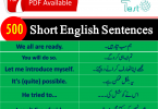 English Sentences, Short English to Urdu sentences
