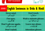 Daily Used English Sentences in Urdu PDF contains 40 daily used English sentences with Urdu meanings for spoken English. Go to bottom for PDF. English to Urdu Sentences PDF, English Sentences in Urdu PDF, Basic English Sentences with Urdu meanings PDF, Hindi English Sentences PDF, Urdu English Sentences PDF, English Urdu Dialogues, English Dialogues, English Sentences, English Vocabulary, English Words, English Grammar, Parts of Speech, English Learning