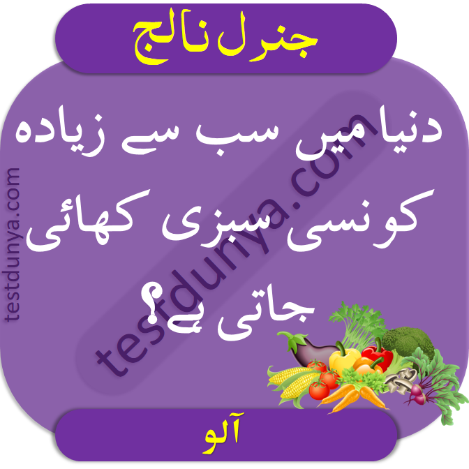 Common Sense Questions With Answer in Urdu dunya main sab sy zyaada konsi sabzi khaai jaati hai