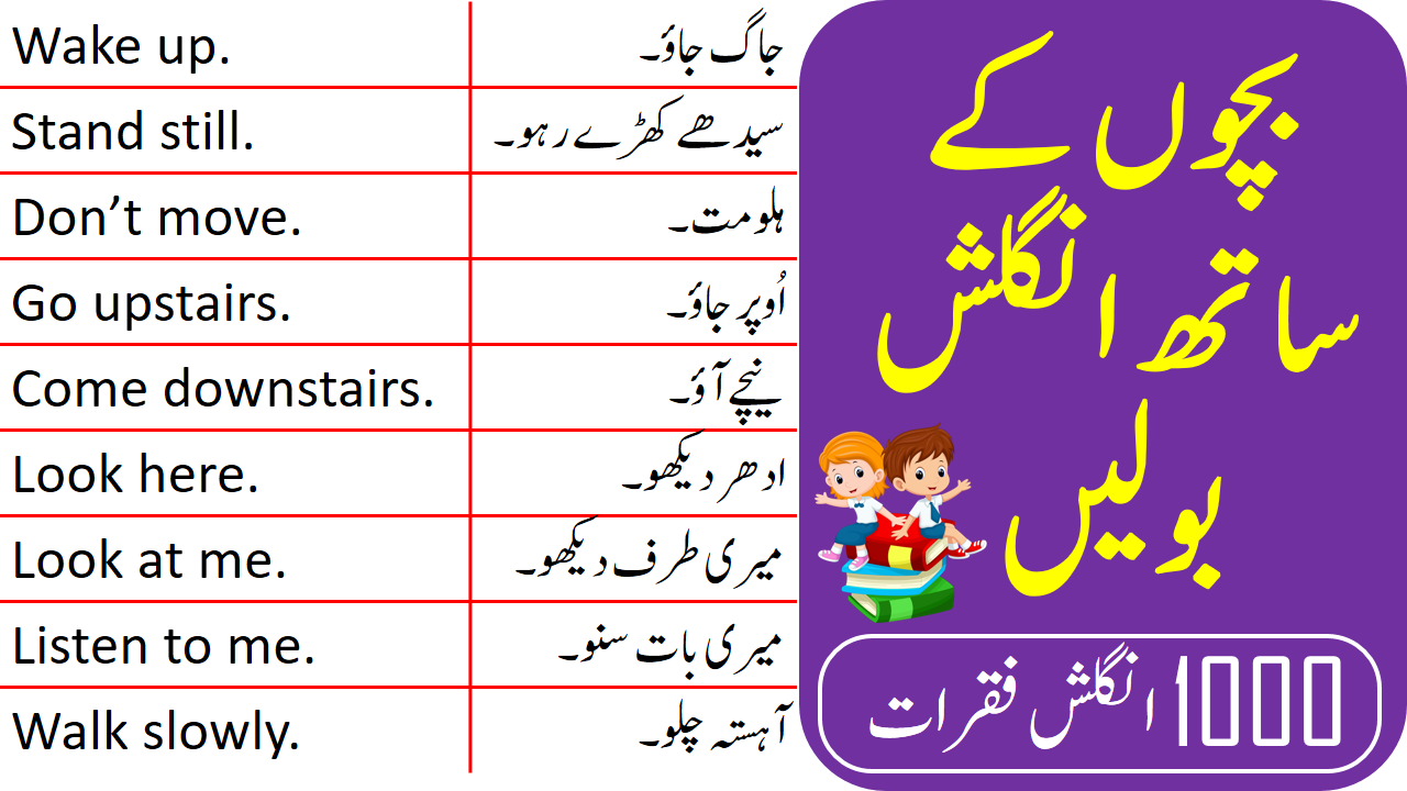 English to Urdu Sentences for Speaking English with Kids