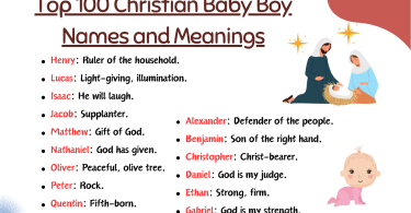 Top 100 Christian Baby Boy Names and Meanings
